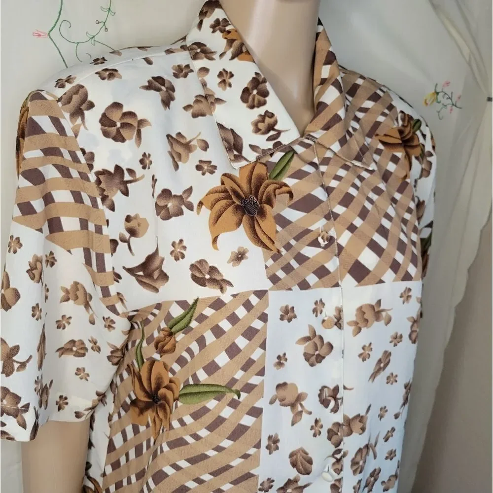 Voir collection multi pattern polyester button down shirt. - Picture 5 of 12